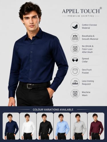 Image of Appel Touch Men's Cotton Blend Formal Shirt Full Sleeves