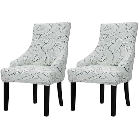 Lellen Wingback Chair Slipcovers with Pattern Stretch Wing Chair Covers Reusable Arm Chair Protector Cover for Dining Room Banquet Home Decor etc Machine Washable Hand Washable (13, 2PCS) Cover