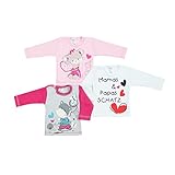 Baby Langarmshirt mit Spruch und Aufdruck im 3er Vorteilspack - für Mädchen und Jungs