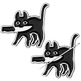 2pcs Funny Black Cat Needle Minder, Needle Minder Magnet, Magnetic Needle Nanny Needlework...