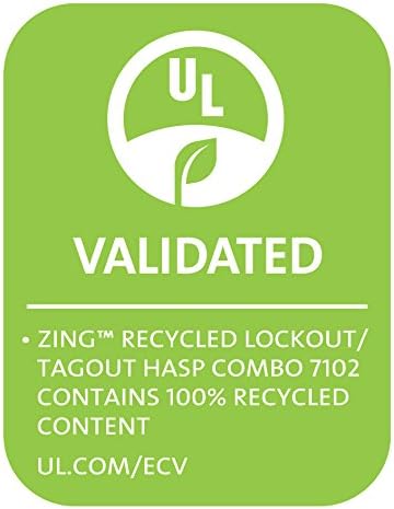 Zing Green Products 7102 RecycLockout Recycled Plastic Hasp and Tag Combination