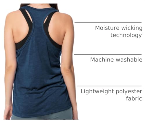 Image of Sexy Basics Women's Everyday Flowy Burnout Slub Racer Back Tanks | Active Workout Tops | Multi Packs & Colors