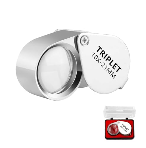 Forevat Loupe de bijoutier 10x, métal pliable