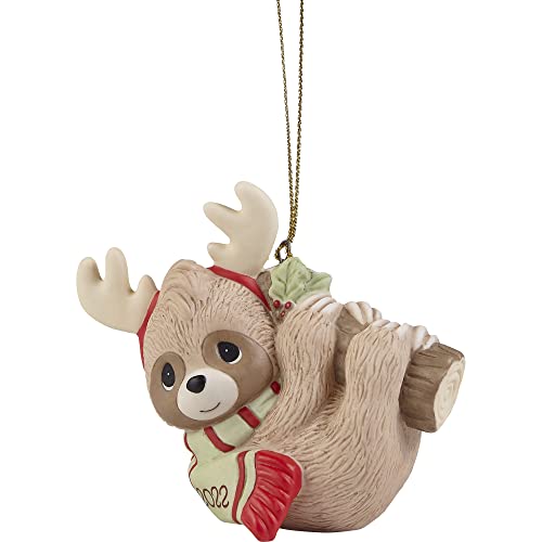 Precious Moments 221009 Slow Down for The Holidays 2022 Dated Animal Bisque Porcelain Ornament - Thumbnail 4