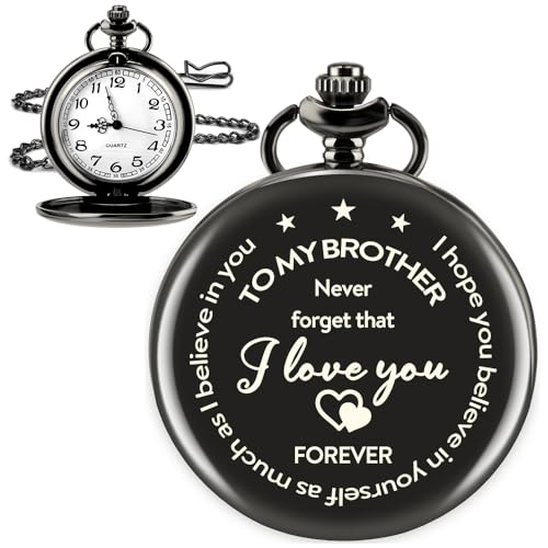 Image of Engraved Pocket Watch for Men Borther Gifts for Graduation Fathers Day Birthday Xmas Valentines Day Gifts for Brother