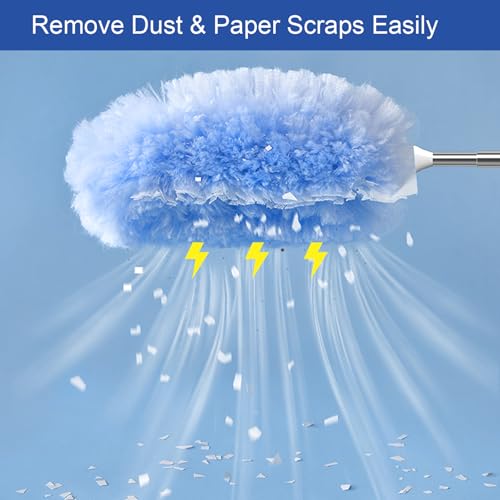 Image of 30P Duster Refills Compatible with S wiffer Dusters, Multi Surface 360 Heavy Duty Duster Refills with 4X Fluffy Fiber, Dust Removal Tools Refill Replacenments Cleaning Dusters with Handle - Blue