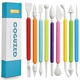 CoguZed 9 Pcs Clay Sculpting Tools Kit, Double Head Pottery Modeling Clay Carving Tools, Plastic Clay Tools, Air Dry Clay Tools for Crafts and DIY Projects Assorted Colors