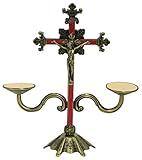 Material: Metall YUNGYE 9-Zoll-Metall Stehen Kruzifix Kreuz mit Kerzenleuchter (Color : SYJ 910, Cross Size : 9 inches)