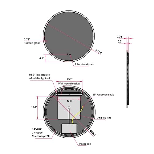 Bluhouzz Round Led Bathroom Mirror With Lights, 32 Inch Anti-Fog Front And Backlit Mirror For Bathroom, 3 Colors Dimmable Bathroom Led Mirror, Wall Mount Lighted Mirror Espejos Para Baños #TOP6
