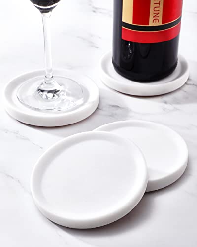 Largefluted Marble Coaster,High Outside Low Inside And Low,Suitable For Drinks,Wine Glasses,Coffeecoasters,Diameter4',Thickness0.6', Texture Warm,And Delicate,Feel Cool And Weighty #TOP3