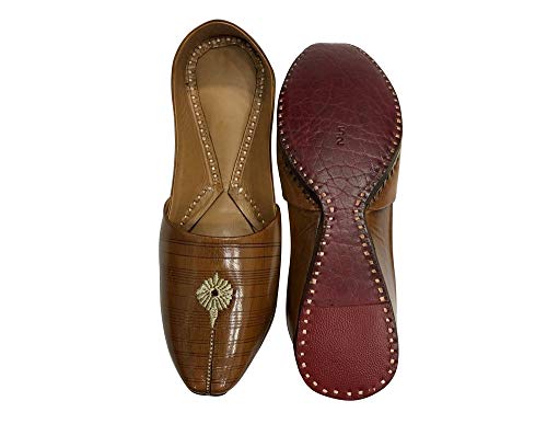 Image of Stop n Style Brown Jutti for Men's Mojari Indian Handmade Khussa Shoes Ethnic Shoe