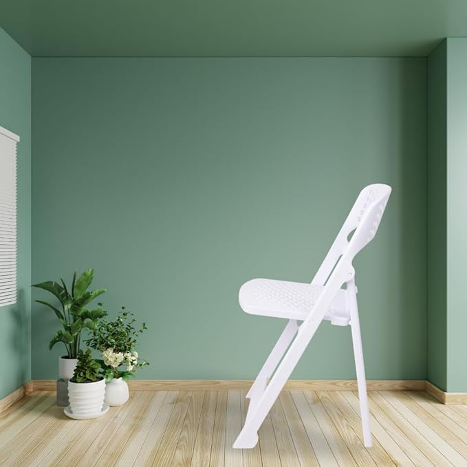 ITALICA Phoenix Folding Chair/Space Saving Chairs/Folding Chair for Balcony, Garden, Patio/Indoor & Outdoor/Sturdy & Durable Chair for Comfortable Seating (White, Set of 1 Chairs, BN) 5 41GIPZ4VVjL