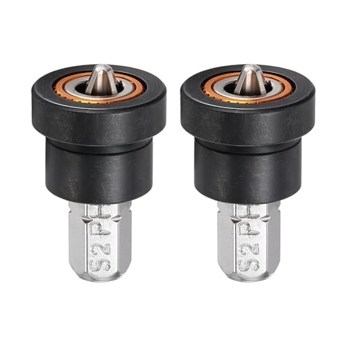 QUARKZMAN 2 Piezas Punta Magnética De Destornillador PH2 Para Paneles Con Portahexagonal Posicionador Cabeza Lote Anticorrosivo Para Accesorios De Taladro De Tornillos De Pladur Plateado