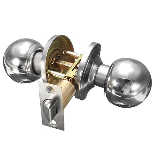 TuToy Stainless Steel Bathroom Door Lock Cylinder Round Knob Door Handle For 25Mm-45Mm Door