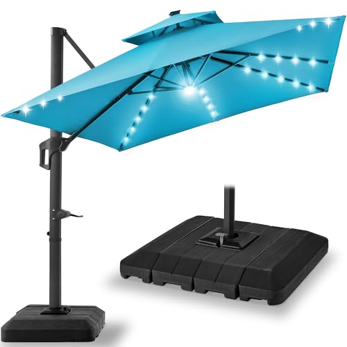 Best Choice 10x10ft Cantilever Patio Umbrella with Lights