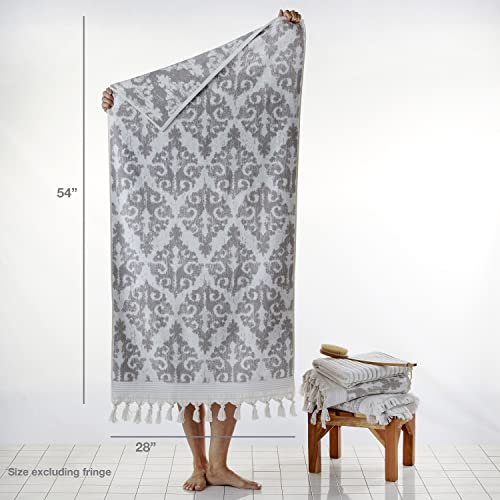 Skl Home Mirage Fringe 100% Turkish Cotton Bath Towel, Taupe #TOP5