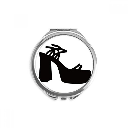 Espejo redondo portátil con diseño de silueta de modelo de tacones