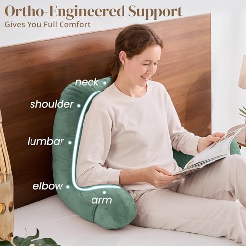 Image of Sasttie Reading Pillow for Bed, Back Pillow for Sitting Up, Sage