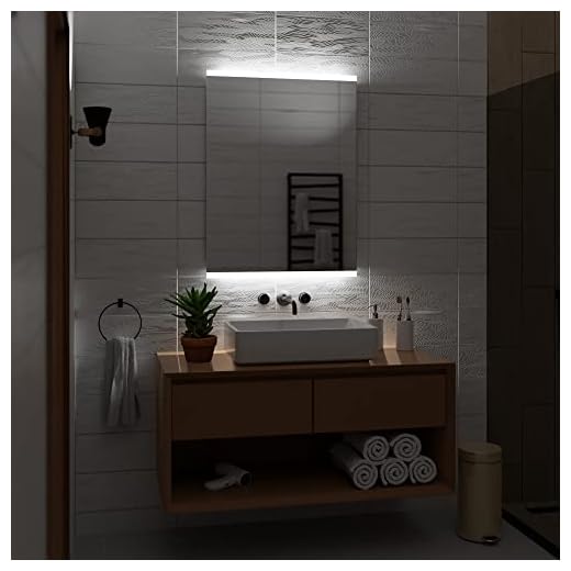 Alasta SPEGEL | Brasil Badrumsspegel 60x110 cm med LED-belysning | Kall färg LED | Stor Spegel