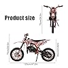 50cc Mini Dirt Bike for Kids & Adults, 2-Stroke Gas Dirt Bike with Off-Road Tires Dual Disc Brakes Shock Absorption, 40 KM/H Pocket Rocket Motor Bike, Pocket Motocross Motorcycle for Kids 4-15 Ages ﻿
