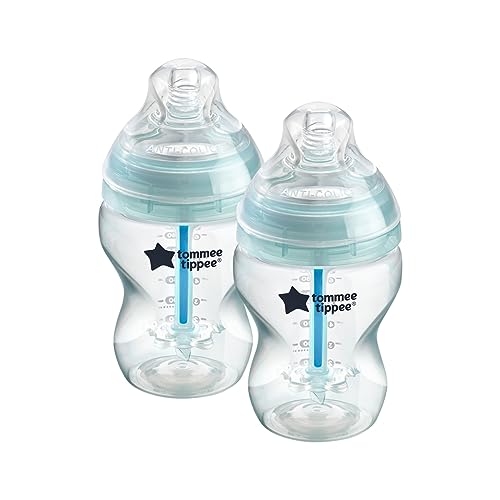 Image of Tommee Tippee Anti-Colic Baby Bottles, Slow Flow Breast-Like Nipple and Unique Anti-Colic Venting System, 9oz, 2 Count