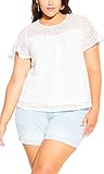 CITY CHIC Damen Plus Size Top Serenity S/S Klassisches Hemd, elfenbeinfarben, 48 Mehr