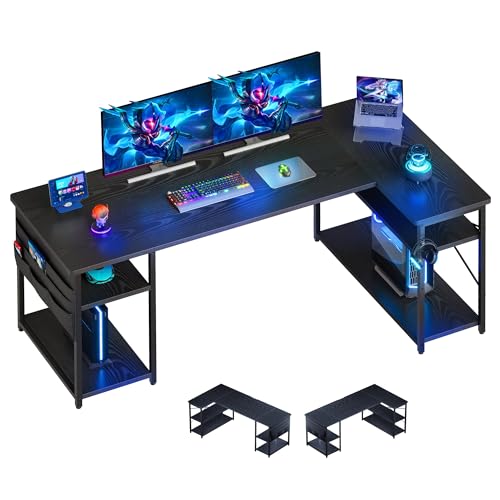 YeTom l字デスク机 pcデスク 作業机 ゲーミングデスク 収納 Amazon | YeTom l字デスク ゲーミングデスク デスク 幅150cm pcデスク