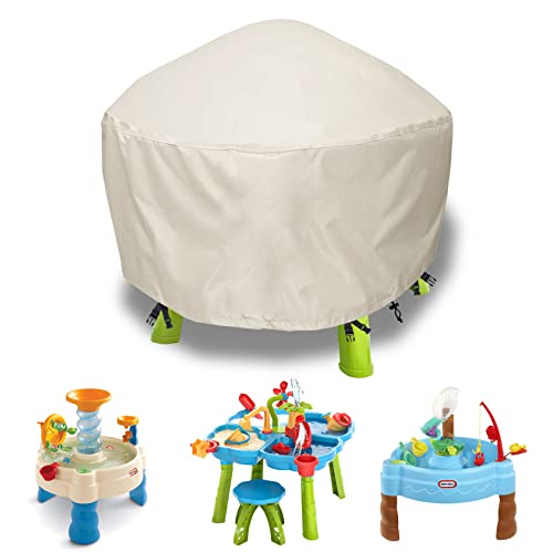 Image of Water Table Cover Waterpark Play Table Covers Sand Water Outdoor Water Table Cover 34X34X18 inch-Beig