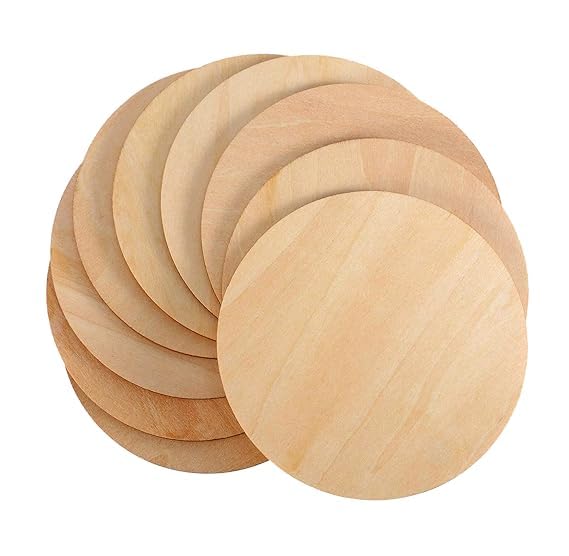 OPIC 24 Pcs Art Craft Coaster 4" Inch Round Circle MDF Coasters Plain Wood Blank Cutouts for Tea Coffee Resin Mandala Arts Work & Decoration | Thickness:2.5 mm-10x10 cm (Round + 24 Pcs)-image-44