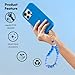 Penekin Silicone Bead Phone Wrist Strap with Metal Tether Tab, Sparkling Phone Lanyard, Wristlet Strap for Cellphone and Camera (Blue)