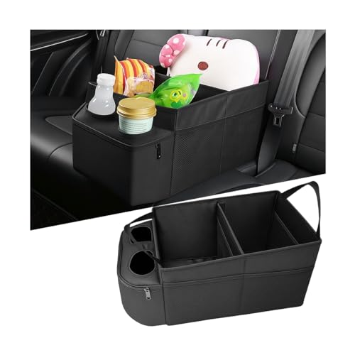 FALVFUN Car Seat Organizer, 2 Compartments, 2 Cup Holders, Collapsible