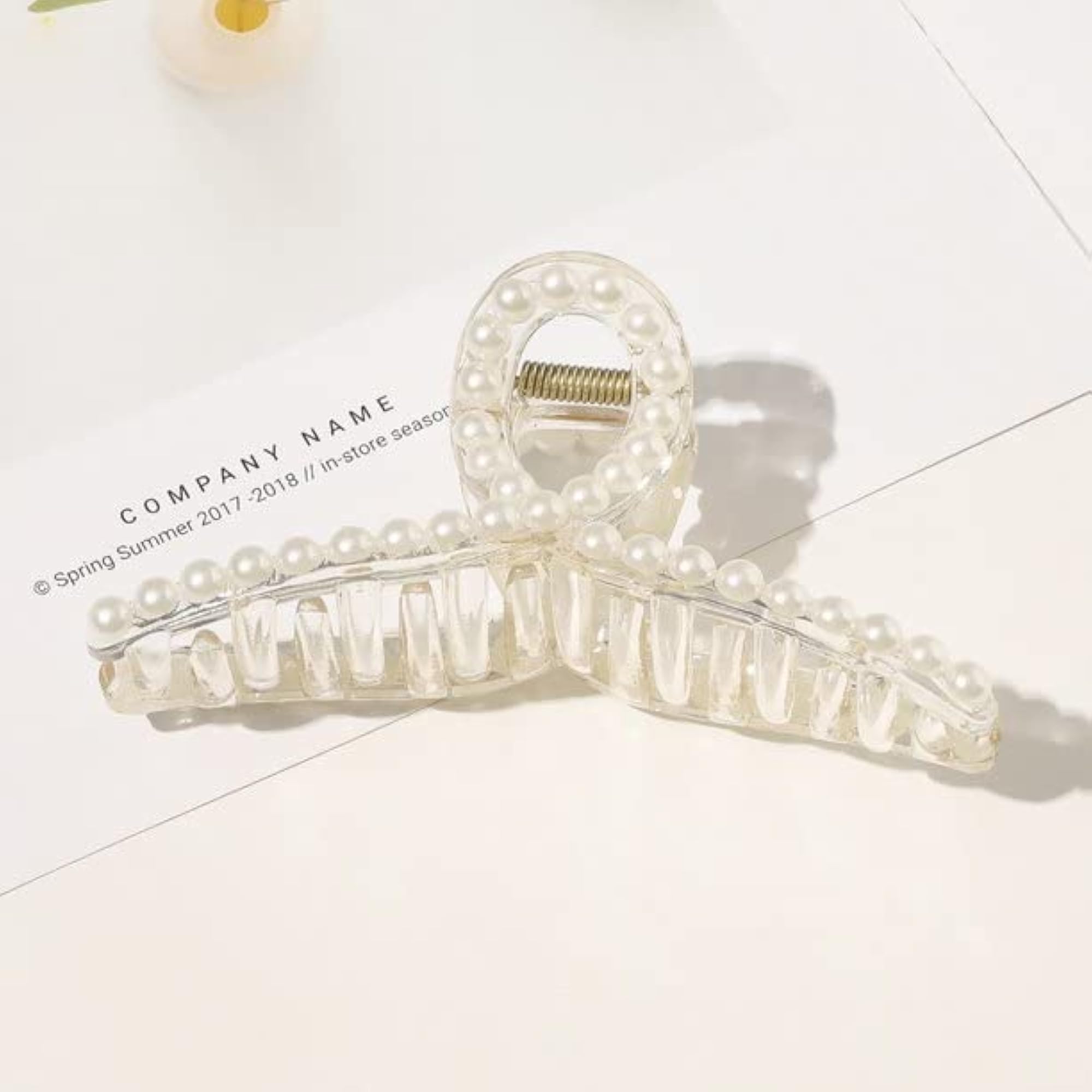 4 Pcs Small Pearl Large Hair Claw Clips for Women & Girls