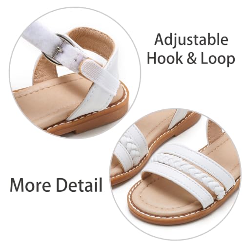 Image of ESTINE Toddler /Little Kid Girls Dress Cross Strappy Open Toe Sandals Princess Flats Summer Flower Girl Shoes