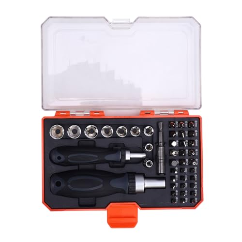 Set de Carraca 42 en 1 con Mango Giratorio y Caja