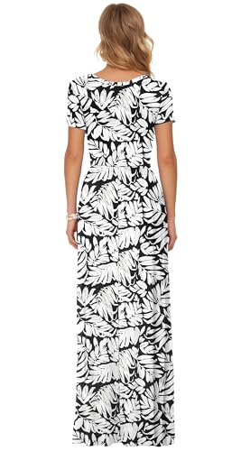 Image of AUSELILY Women's Classic Short Sleeve Loose Plain Casual Long Maxi Dresses for Women 2026