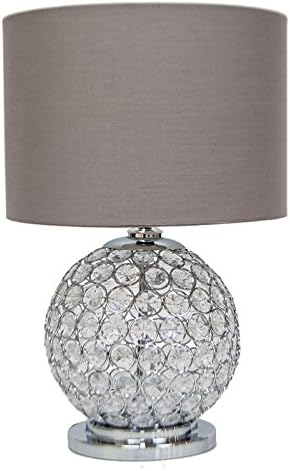 Glamour Disc Cystal Effect Sphere Chrome Modern Table Lamp - Silver