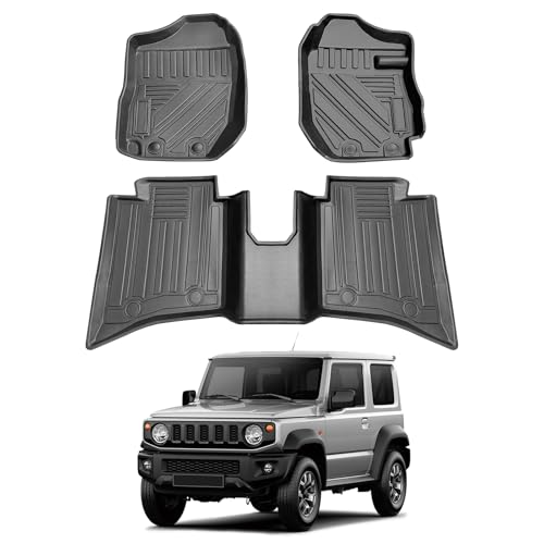 Shvgen適合対応JIMNY スズキ ジムニー 5ドア フロアマット専用設計2024年〜現行3D立体構造ジムニー フロアマット 防水ジムニー マットアクセサリー 縁高 TPE材質 耐摩擦 耐汚 取付簡単 カー用品(MT車専用)(1+2列目)