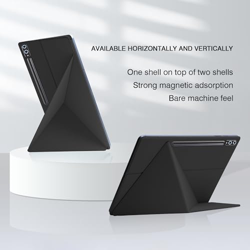 Image of Magnetic Case for Samsung Galaxy Tab S10 Ultra 2024 /S9 Ultra 2023 14.6-Inch, Model SM-X920 /X926B /X910 /X916B Tablet with S-Pen Holder, Auto Wake /Sleep Smart Tablet Cover, Black