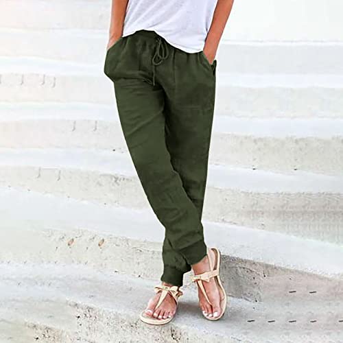 Pantalon stretch léger femme avec cordon de serrage ajustable