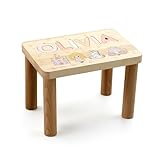 Personalized Name Puzzle Stool – Custom Wooden Step Stool for Toddlers and Kids – Baby Name Gift, Montessori Toddler Step Stool, Handmade Wooden Stool