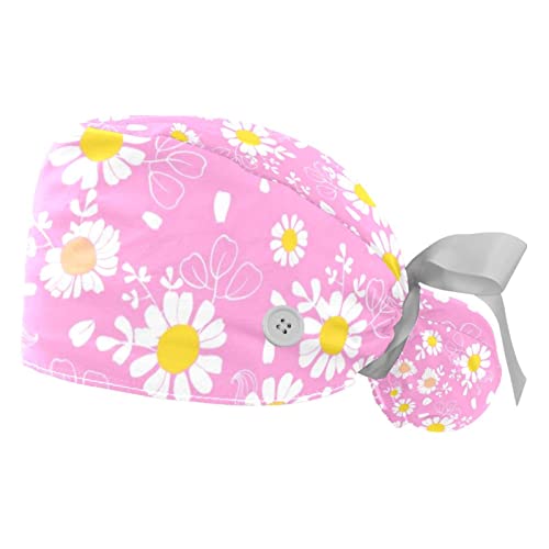 Casquettes de travail respirantes JDEZ et chapeaux bouffants marguerites mixtes