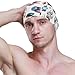 susiyo Colored Dog Paw Prints Mens Swim Caps Polyester Swimming Hat for Adult and Youth