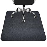 COSYLAND Protector de Suelo para Silla de Ruedas 120x90 cm, Alfombrilla Protectora para Silla de Oficina o Gaming, Apta para Suelo Duro, Gris Oscuro
