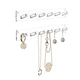 NIUBEE Wall Mounted Jewelry Stand Organizer, 2 Pack Acrylic Necklace Hanger, Bracelets Rings Bangles Display Rack,Best Gift for Girl Women