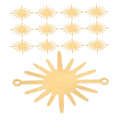 HAWILLOSCH 30 Piezas Joyas De Girasol Lámpara De Pie Pantalla Colgante Encantador Pantalla De Color Claro Conector De La Joyería Colgante Circular Joyería Circular Golden Aleación De Zinc