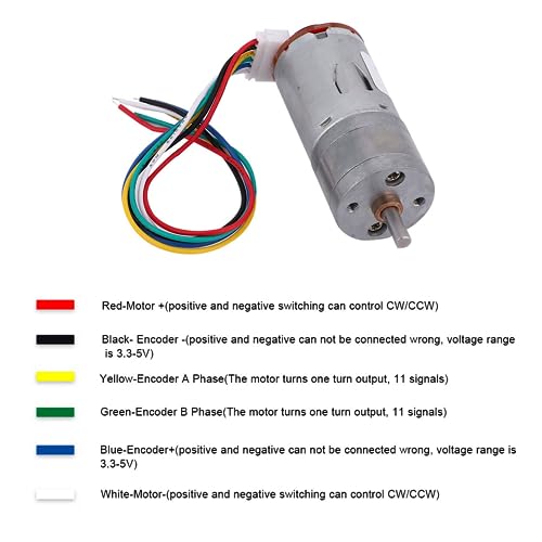 High Accuracy DIY Encoder Gear Motor with Mounting Bracket 65mm Wheel Kit for Smart Car Robot DC12V (RPM 500) - Image 2