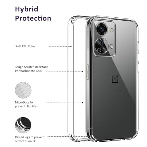 Image of Jkobi Silicone Back Cover Case for OnePlus Nord 2T 5G (Clear Shockproof Case with Camera Protection | Soft and Flexible | Transparent)