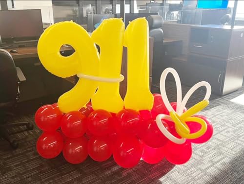 Image of 1 Balloon Numbers Birthday Decorations, 40In Yellow Balloons for Men Women | Eye-catching Appearance, Perfect Decorative Centerpieces, Convenient Self-sealing Structure, Widely for Various Occasions