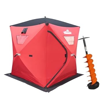 ice fishing shelter auger combo