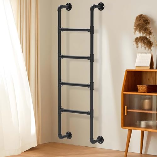 Wall Fixed Ladder, Wall Mounted Loft Bed Ladder Heavy Duty Metal Step Ladder Multiple Sizes(195cm/77in)